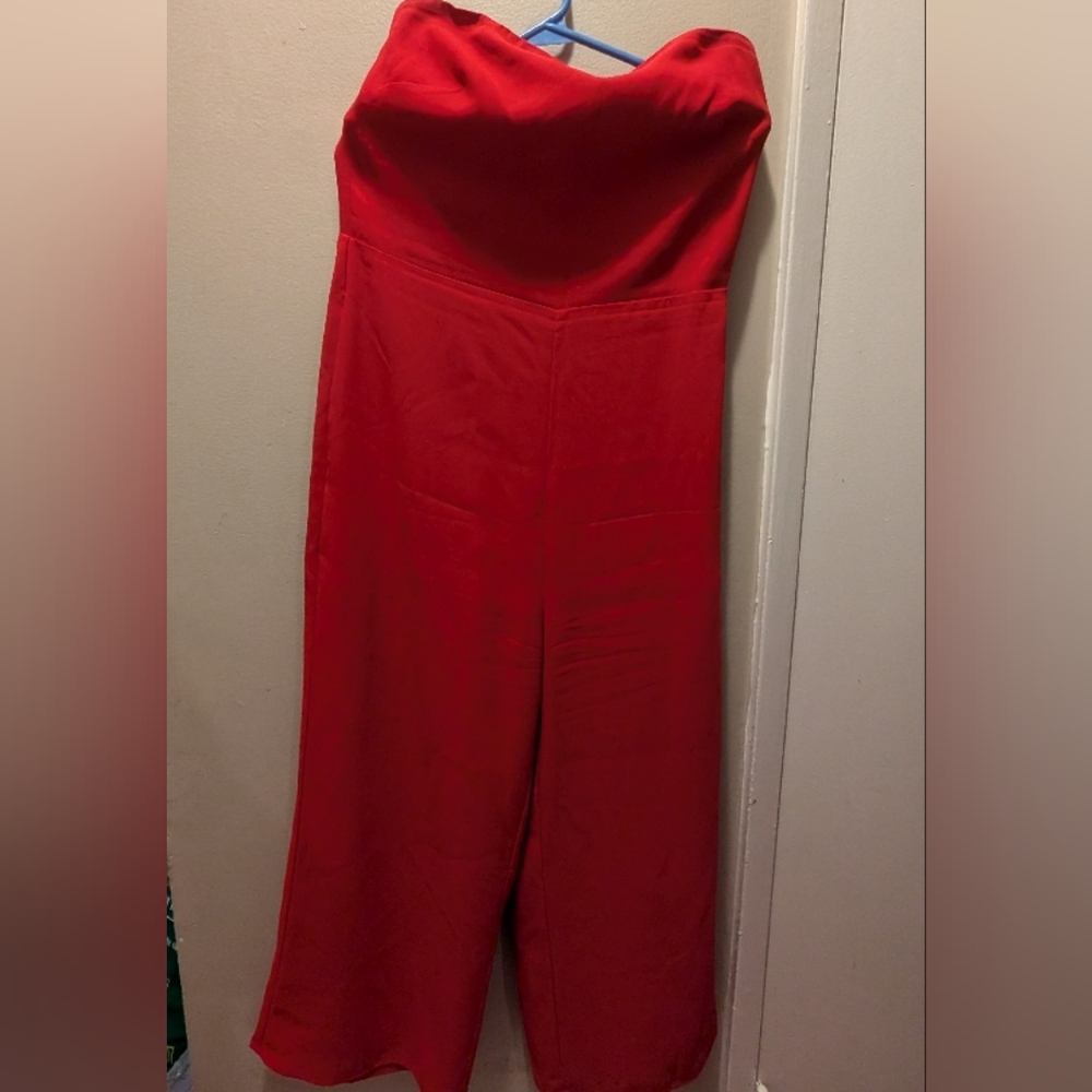 Babaton Red Strapless Jumpsuit